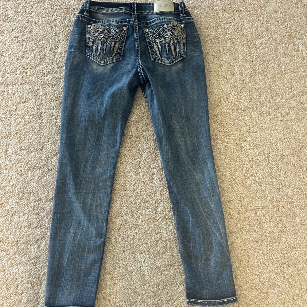 Miss Me Curvy Skinny Mid Rise High Rise Thick Stitch Pockets Stretch Jeans 30